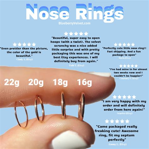 nose piercing gauge chart.